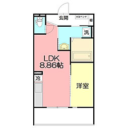 LAIDBACKテラス 1LDKの間取図画像