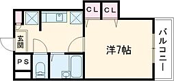 ジュネス神屋町 1Kの間取図画像