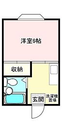 シャトル前田2 1Kの間取図画像