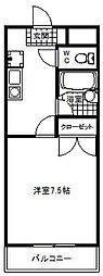 浅井ビル 1Kの間取図画像