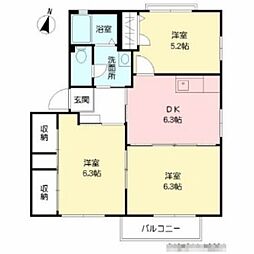 エクセレント吉志 3DKの間取図画像