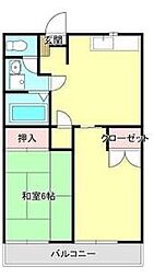 ラ・セゾン古川 2DKの間取図画像