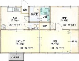 緒方ハイツ 3DKの間取図画像