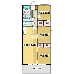 マリモ2BLD 3LDKの間取図画像