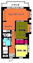 中嶋ビル 2LDKの間取図画像