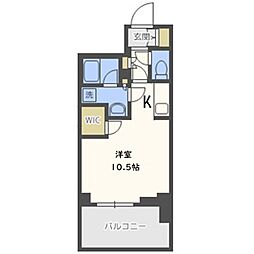 ザパークハビオ堂島 ワンルームの間取図画像