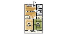 シティーハイツ太田 2DKの間取図画像