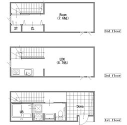 越谷市蒲生南町アパート 1LDKの間取図画像