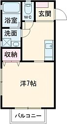 ラディエンスB 1Kの間取図画像