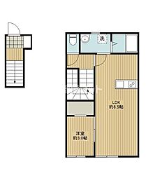 パルセイトA 1LDKの間取図画像