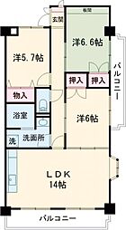 ヴィラ・クラマス 3LDKの間取図画像
