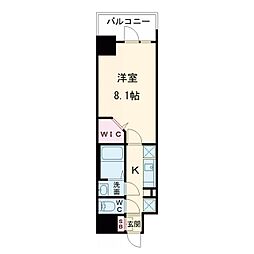 Alivisドーム前 1Kの間取図画像