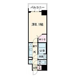 Alivisドーム前 1Kの間取図画像