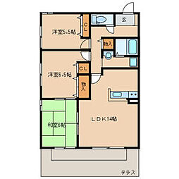 グランパルクE 3LDKの間取図画像