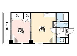 エミネンス住吉 1LDKの間取図画像