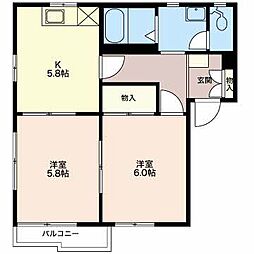 ラプラスコマツA 2Kの間取図画像