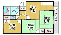 岩崎マンション 3DKの間取図画像