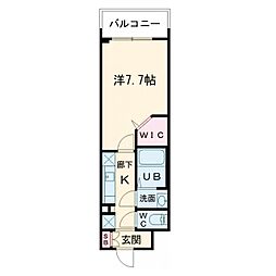 Alivisドーム前 1Kの間取図画像