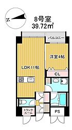 PAXレジデンス 1LDKの間取図画像
