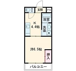 ベルビレッジ 1Kの間取図画像