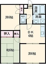 グランデュール310A棟 3DKの間取図画像