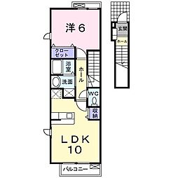 エレガンシアA 1LDKの間取図画像