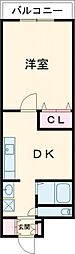 ミキハウス21 1DKの間取図画像