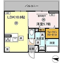 シャルマン12 1LDKの間取図画像