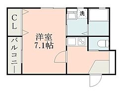 サイエンス吉富 1Kの間取図画像