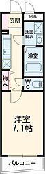 ブルーミング県央 1Kの間取図画像