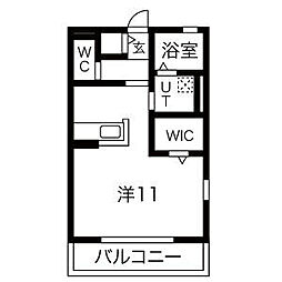 カルテ・エム ワンルームの間取図画像