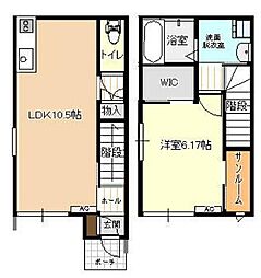 ビオラ泉町B棟 1LDKの間取図画像