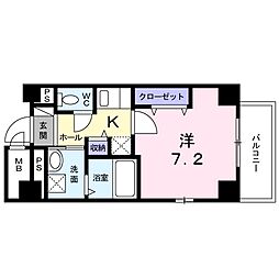 グランデール四谷 1Kの間取図画像