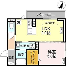 Noble raffiner 浦和美園I I 1LDKの間取図画像
