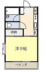 マイルド緑 1Kの間取図画像