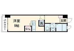ナイスマンション九品寺 ワンルームの間取図画像
