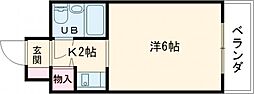 インペリアル関西エアポートB棟 1Kの間取図画像