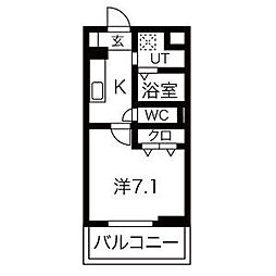 グランヒル長岡京 1Kの間取図画像