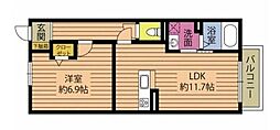 GOLD HEIMII 1LDKの間取図画像