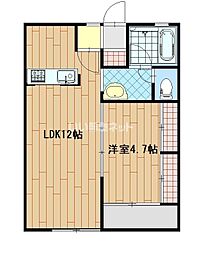 AQUAHILLS 1LDKの間取図画像