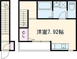 神戸市垂水区福田2丁目アパート ワンルームの間取図画像
