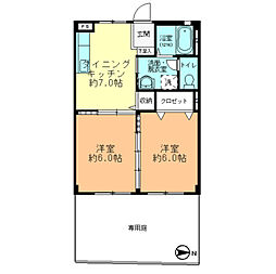 フォブール20 2DKの間取図画像