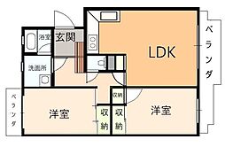 ストリームマンション 2LDKの間取図画像