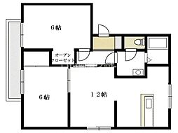 リーブル新春日B 2LDKの間取図画像