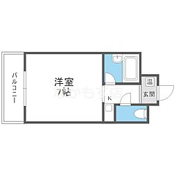 リープハーベン北花田 ワンルームの間取図画像