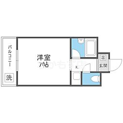 リープハーベン北花田 ワンルームの間取図画像