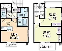 トス-若松 A 2LDKの間取図画像