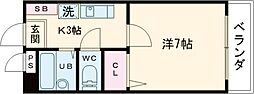 コーラル五色山 1Kの間取図画像