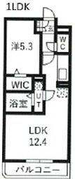 West Residence 1LDKの間取図画像