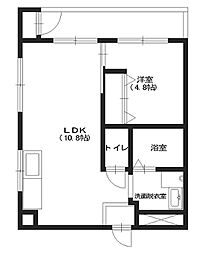 第2嶋村ビル 1LDKの間取図画像
